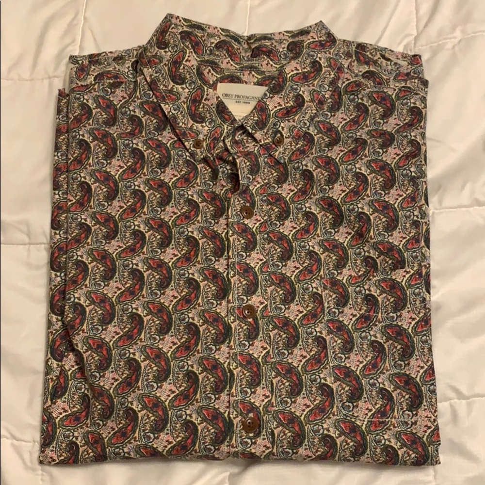 Men’s Obey Short Sleeve Dress Shirt